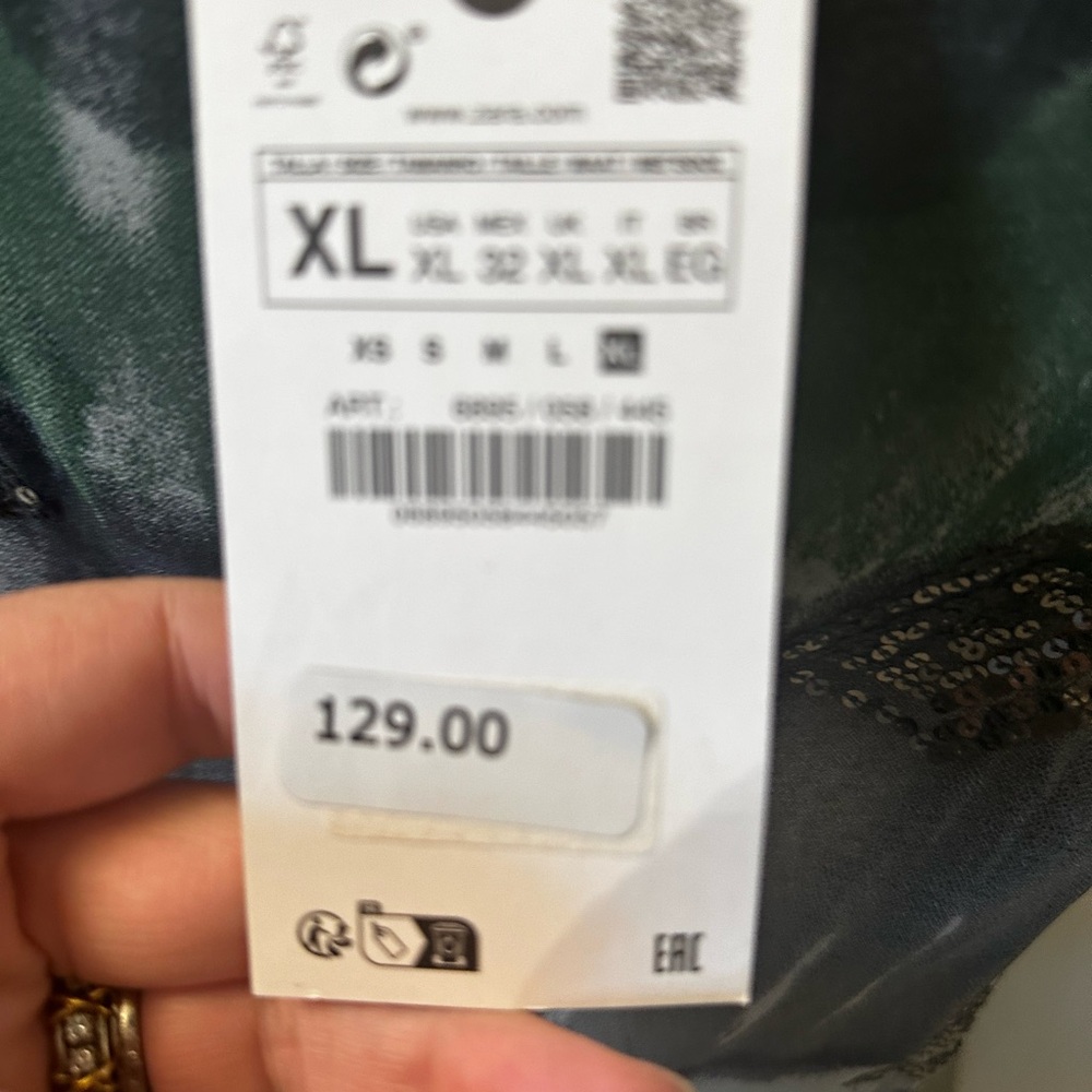 Zara Green & Charcoal Watercolor-Print Sleeveless Dress - Picture 3 of 5